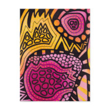 Roze Geel Boho Abstracte Briefkaart