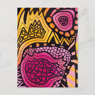 Roze Geel Boho Abstracte Briefkaart