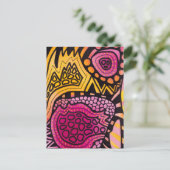 Roze Geel Boho Abstracte Briefkaart (Staand voorkant)