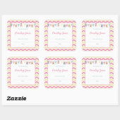 Roze Geel Bunting Baby shower boekenplaten Vierkante Sticker (Vel)