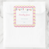 Roze Geel Bunting Baby shower boekenplaten Vierkante Sticker (Tas)