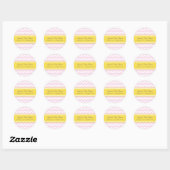 Roze Geel Chevron Baby shower Favor Stickers (Vel)