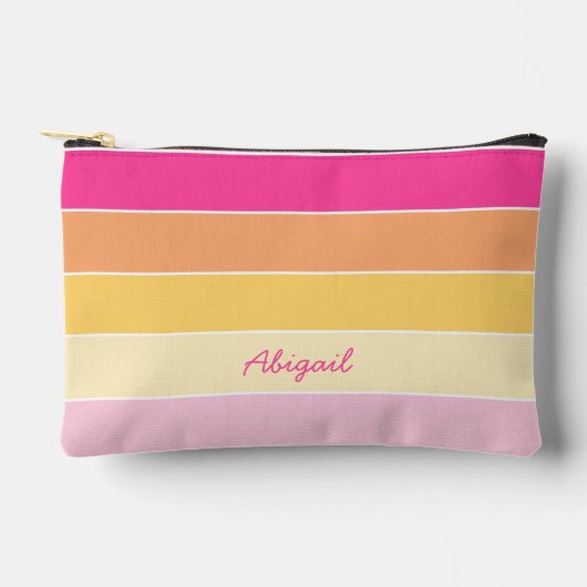 roze geel Custom Summer Color Block Stripes Etui (Voorkant)