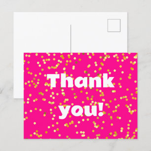 Roze geel Dank je Briefkaart