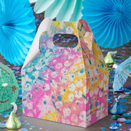 Roze, geel en blauw abstract ontwerp bedankdoosjes