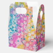 Roze, geel en blauw abstract ontwerp bedankdoosjes (Geopend)