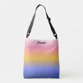 Roze Geel en Blauwe Gradiënt Crossbody Tas (Achterkant)