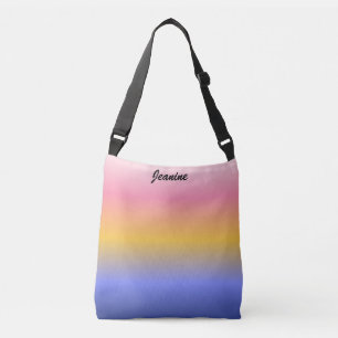 Roze Geel en Blauwe Gradiënt Crossbody Tas