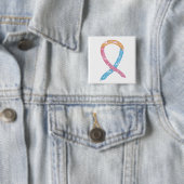 Roze, Geel en Blauwe Wolken CDH Aangepaste pincode Vierkante Button 5,1 Cm (In situ)