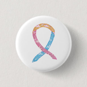Roze, Geel, en Blauwe Wolken KH DouaneSpeld Ronde Button 3,2 Cm