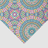 Roze geel en groen caleidoscoop bloemen tissuepapier (Detail)