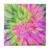 roze geel en groen Stropdas-kleurstof Tegeltje (Voorkant)