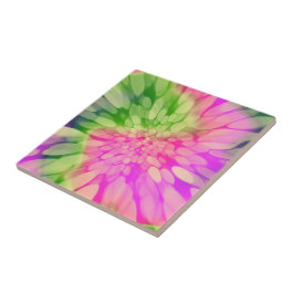 roze geel en groen Stropdas-kleurstof Tegeltje