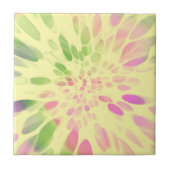 roze geel en groen Stropdas Tegeltje (Voorkant)