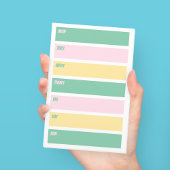 Roze, Geel en Groen Weekly Planner Sticky Notes