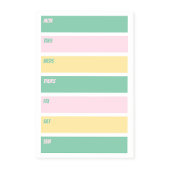 Roze, Geel en Groen Weekly Planner Sticky Notes