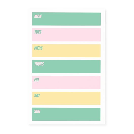 Roze, Geel en Groen Weekly Planner Sticky Notes