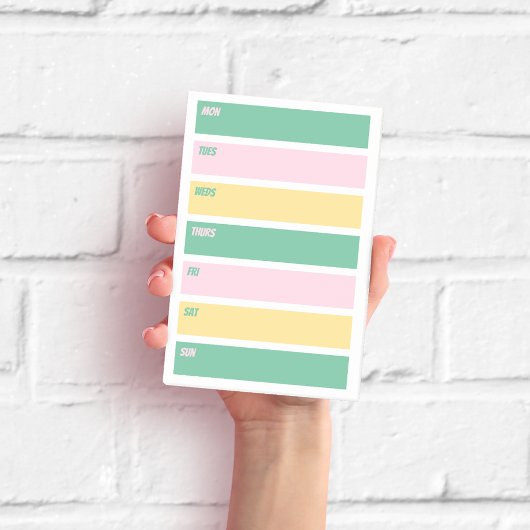 Roze, Geel en Groen Weekly Planner Sticky Notes