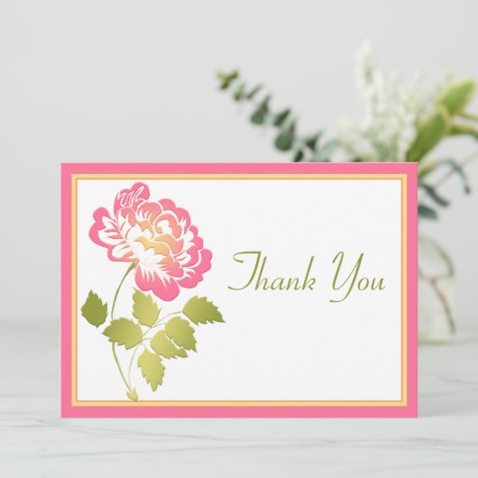 Roze, Geel en Groene Pony Hartelijk dank Bedankkaart (Staand voorkant)