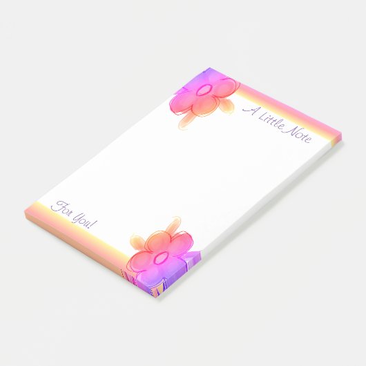 Roze geel en paars post-it® notes (Schuin)