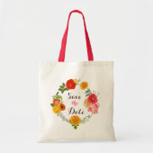 Roze, geel en rood, van bloemen tote bag (Voorkant)