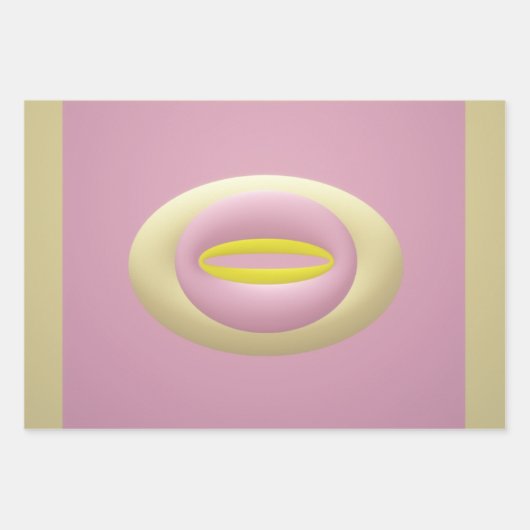 Roze geel en roomnotenvormig ontwerp inpakpapier vel (Voorkant 3)