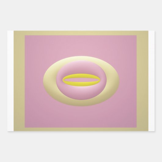 Roze geel en roomnotenvormig ontwerp inpakpapier vel (Voorkant)