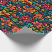 Roze Geel en Sinaasappel Bloemen Wrapping Papier (Hoek)