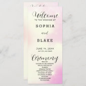 Roze Geel en Wit Modern Trouwprogramma (Voorkant / Achterkant)