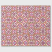 Roze geel en witte cirkel Mandala Cadeaupapier (Vlak)