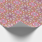 Roze geel en witte cirkel Mandala Cadeaupapier (Hoek)