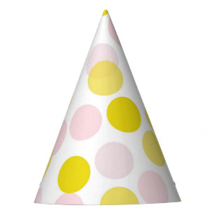Roze & Geel Feestelijke Polka Dots Confetti Feesthoedjes