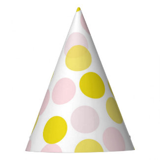 Roze & Geel Feestelijke Polka Dots Confetti Feesthoedjes