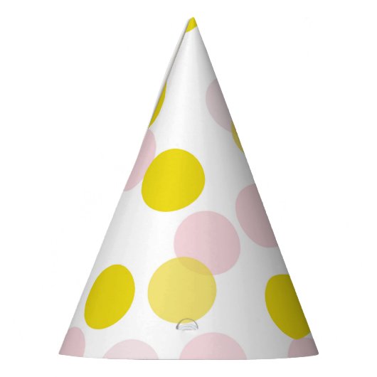 Roze & Geel Feestelijke Polka Dots Confetti Feesthoedjes (Links)