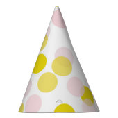 Roze & Geel Feestelijke Polka Dots Confetti Feesthoedjes (Rechts)