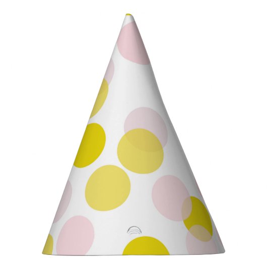 Roze & Geel Feestelijke Polka Dots Confetti Feesthoedjes (Rechts)