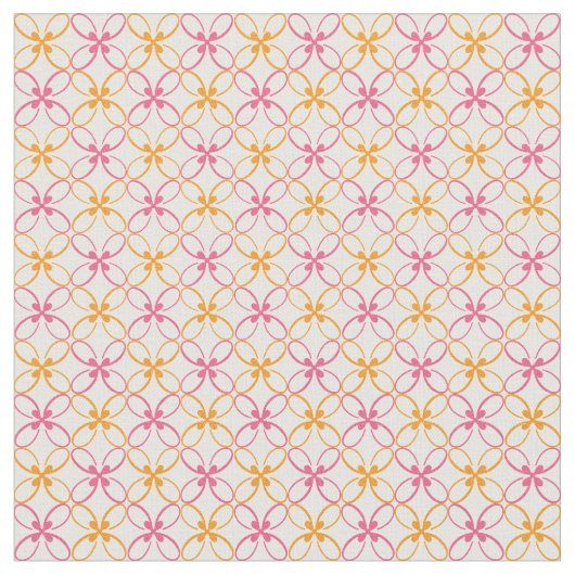 Roze geel flessenpatroon stof (Close Up)