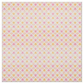 Roze geel flessenpatroon stof (Swatch)