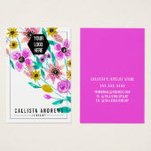 Roze geel Florence Logo display Visitekaartje (Voorkant /achterkant)