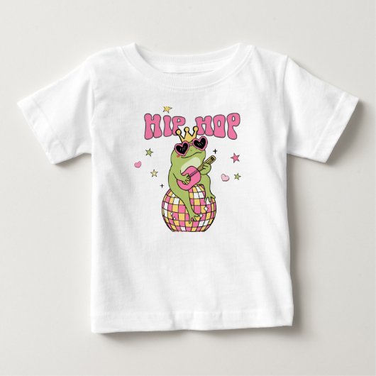 Roze Geel Fun Retro Hip Hop Kikker (Voorkant)