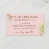 Roze Geel Gebak eucalyptus blad lepel Visitekaartje (Achterkant)