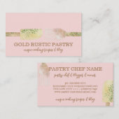 Roze Geel Gebak eucalyptus blad lepel Visitekaartje (Voorkant / Achterkant)