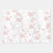 Roze Geel Geel Goud Zilver Snowflakes Witte marmer Inpakpapier Vel (Voorkant)
