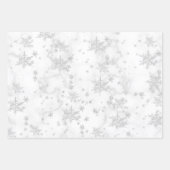 Roze Geel Geel Goud Zilver Snowflakes Witte marmer Inpakpapier Vel (Voorkant 3)