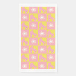 Roze Geel Geruite Roller Derby Schaats Servet