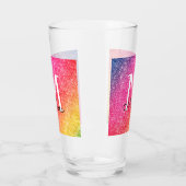 Roze Geel Glitter Naam Sparkle Glass Cup Glas (Links)