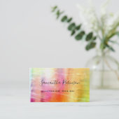 Roze Geel Goud Elegant Interior Designer Visitekaartje (Staand voorkant)