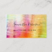 Roze Geel Goud Elegant Interior Designer Visitekaartje (Voorkant)