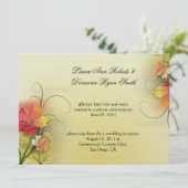 Roze Geel Groen Aquarel Abstracte Bloemen Poster Kaart (Staand voorkant)