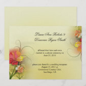 Roze Geel Groen Aquarel Abstracte Bloemen Poster Kaart (Voorkant / Achterkant)